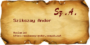 Szikszay Andor névjegykártya