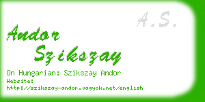 andor szikszay business card